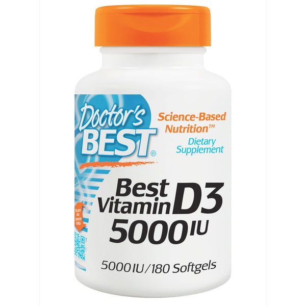 Doctor's Best, Best Vitamin D3, 5000 IU, 180 SG